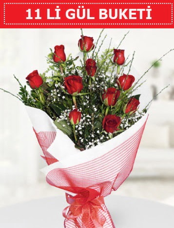 11 adet kırmızı gül buketi Aşk budur  Bilecik çiçekçi çiçek gönderme sitemiz güvenlidir 
