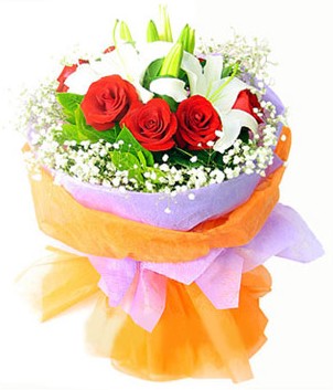  Bilecik çiçekçi çiçek gönderme sitemiz güvenlidir  1 dal kazablanka 7 adet kırmızı gül buketi