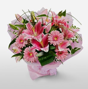 1 dal kazablanka ve kır çiçek görsel buketi  Bilecik çiçekçi internetten çiçek satışı 