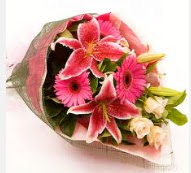 1 dal kazablanka ve mevsim çiçekleri  Bilecik çiçekçi internetten çiçek siparişi 