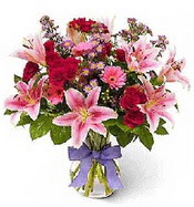 Vazo içerisinde karışık mevsim çiçeği  Bilecik çiçekçi çiçek siparişi sitesi 