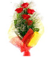 5 li kırmızı gül buketi  Bilecik çiçekçi internetten çiçek satışı 