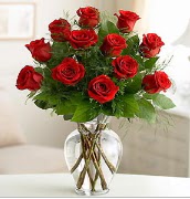 Vazo içerisinde 12 kırmızı gül  Bilecik çiçekçi çiçek satışı 